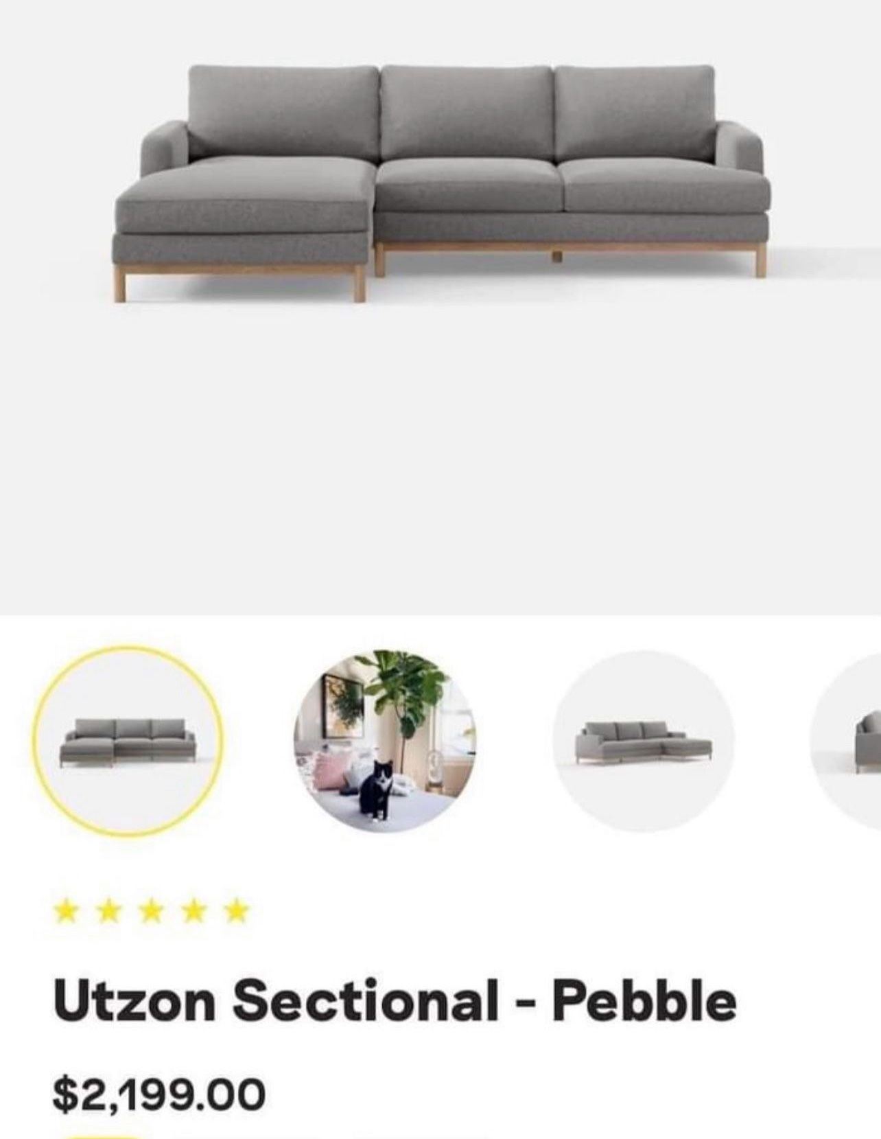 Brand New. Large Sectional Sofa. Mid Century Design $799