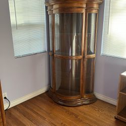 Antique beveled glass, 3 shelf Curio Cabinet