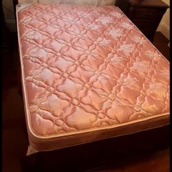 Queen bedroom set with two nightstand includes box spring and mattress