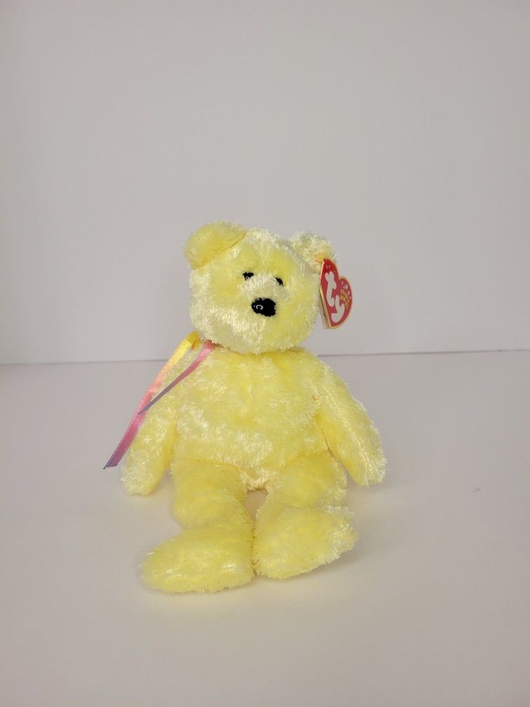 NWT Sherbet The Bear (Yellow Version) Beanie Baby MINT