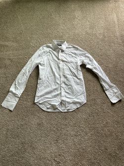 Saks Fifth Avenue Shirt Mens M 16.5 36/37 Check Dress Slim Fit Long Sleeve