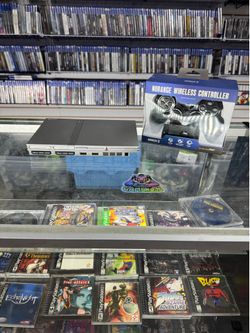 PlayStation 2 Slim Silver with Wireless Controller $165 Gamehogs 11am-7pm
