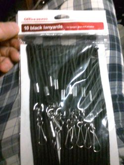 BAG OFFICE DEPOT BLACK LANYARDS(10)