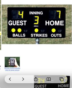 Baseball or Softball Scoretronics portable scoreboard with remote