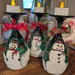 Handmade, Upcycled Christmas Candle Holder 