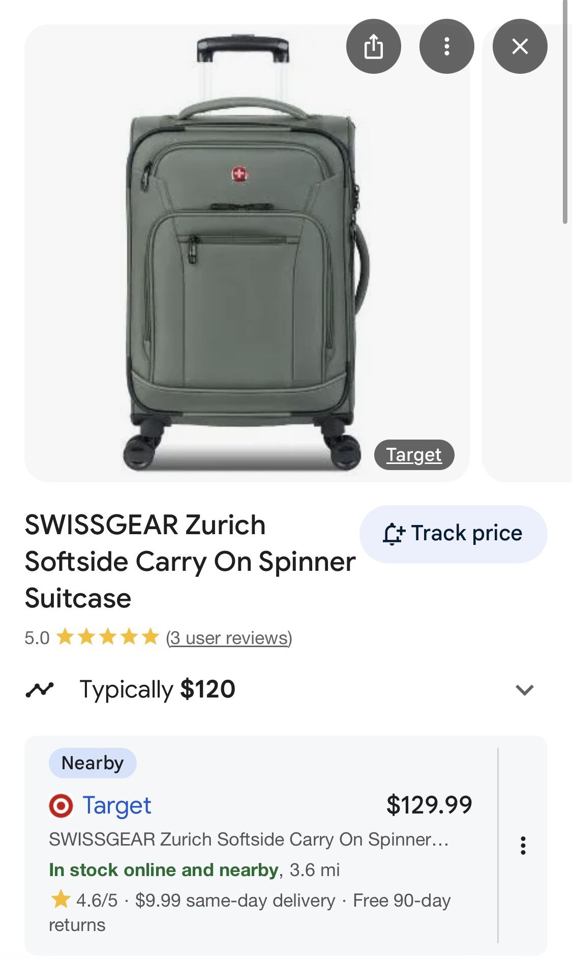 SWISS Zurich Green Suitcase