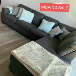 Gray Sectional Couch Sofa With Chaise