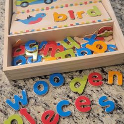 Melissa And Doug Wooden Word Puzzle Cards 