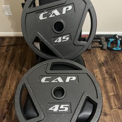 2x 45 Lb CAP Barbell 2 Inch Olympic Grip Weight Plate