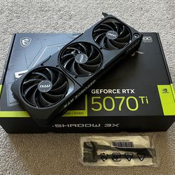 *Like NEW, MSI RTX 5070 Ti Shadow 3X OC Edition GPU, with covered Factory MSI Warranty, Original Receipt, OC/IE*