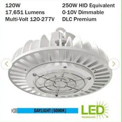 High Bay robust durable die-cast LED 10 In. 120W Light Fixture