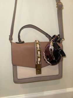 Aldo Pink Colorblock Crossbody Bag with Scarf