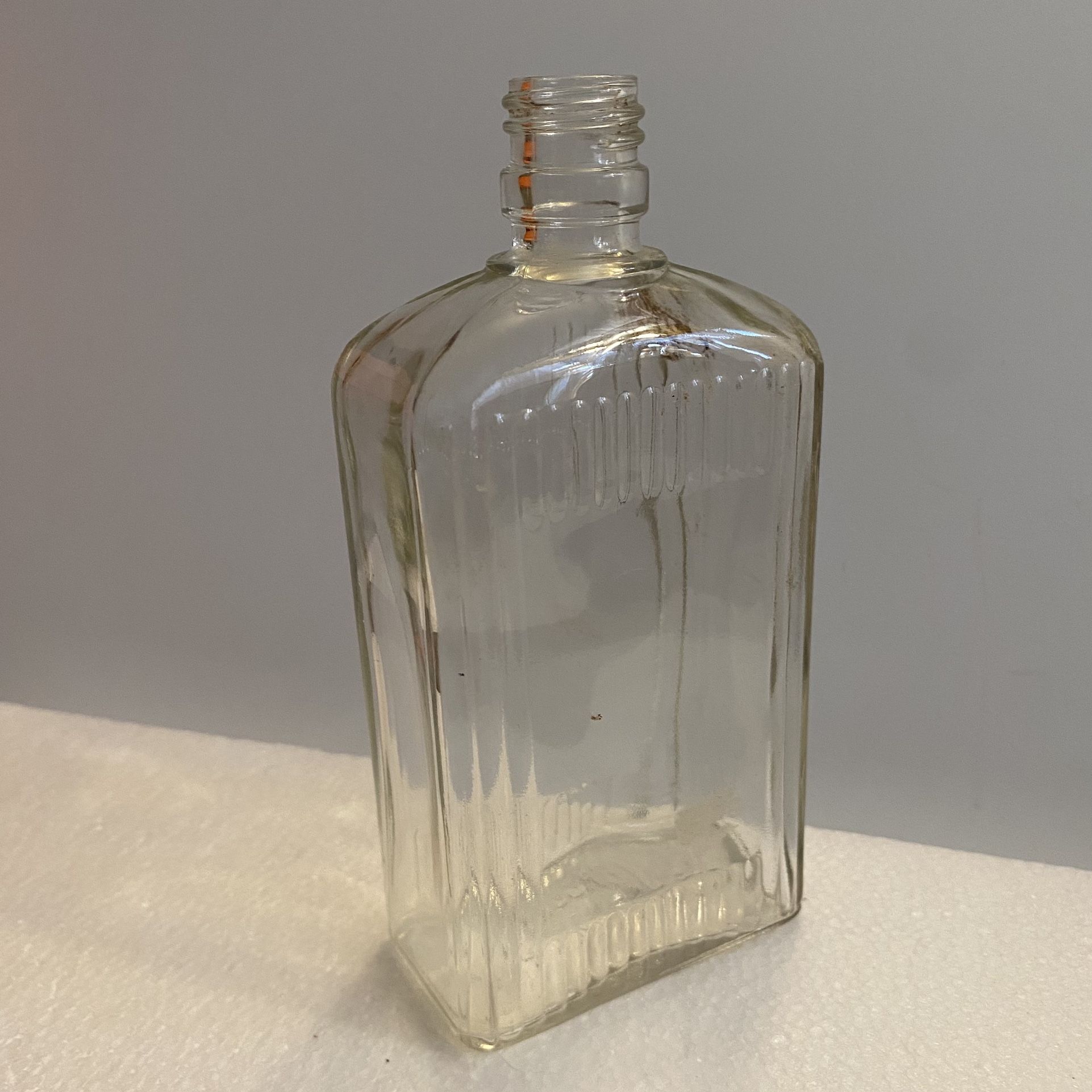 Vintage 1930’s JERGENS Lotion Bottle Clear Ribbed Glass