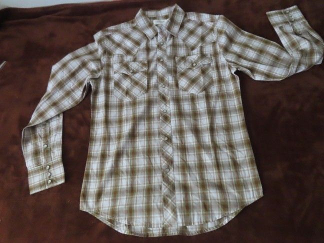 Tecovas Shirt Men's Plaid Western Pearl Snap Button Down Cotton Long Sleeve S