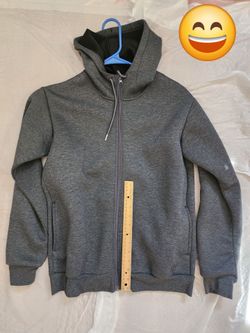 Gray Grey Hoodie Jacket Coat Men Adult Sports Outdoor Teen College Travel School Gray
