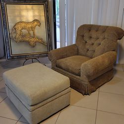 Swivel Armchair And Matching Ottoman 