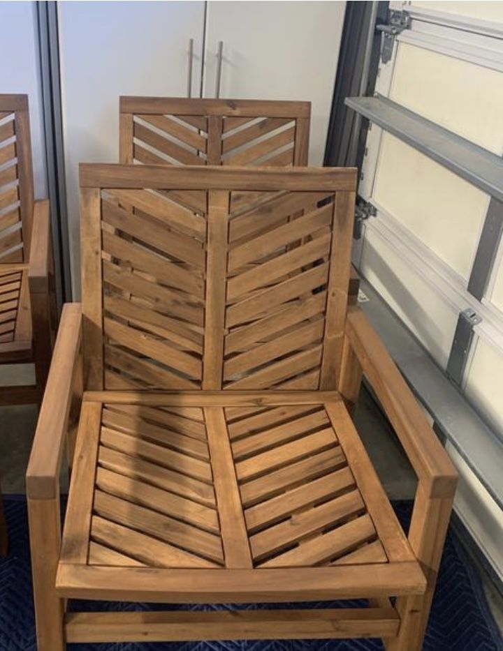 NEW - 2 Indoor/Outdoor solid acacia wood chairs/ Arm Chair