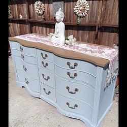 Gray/blue Painted Dresser Solid Wood Measurements On Picture PICKUP ONLY 