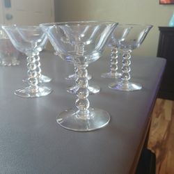 7 Imperial Glass Candlewick Champagne Glasses