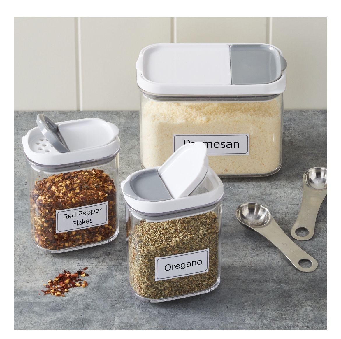 Better Homes & Gardens 3 pack Shake & Store Container with Labels