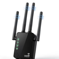 WiFi Extender Signal Booster for Home, Dual Band 1200Mbps Internet Extender WiFi Booster Up to 12888 Sq.ft Coverage and 105 Devices, WiFi Repeater wit