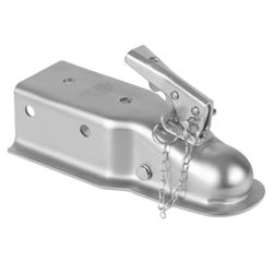 Straight Trailer Coupler for 2” Hitch Ball, 3” Channel, 5000lbs Capacity, Heavy Duty Trailer Coupler
