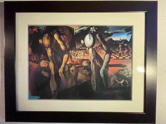 Salvador Dalí Metamorphosis of Narcissus' Surrealist Art Print in Glass Framed
