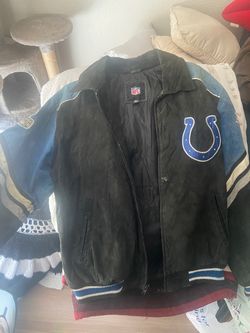 Leather Colts letterman style jacket