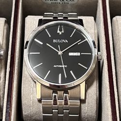 Bulova Automatic Men’s Watch Stainless Steel Black Dial Day/Date
