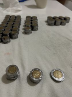 Set De Monedas 1//2//5 Pesos Bimetalicas