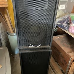 Speakers, speaker stands, mic stands, guitar stand