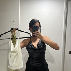 silk cowl neck tank