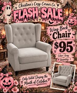 Beige Tufted Wingback Accent Chair