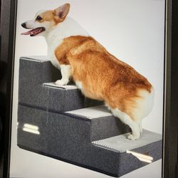 Dog Stairs for Small Dogs - Foam Pet Steps for High Beds and Couch, Non-Slip Folding Dog Steps Portable Pet Stairs for Large Dog and Cats,4 Step, @Y3