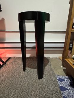 Rustic Wood Black Walnut White Round Bar Stool