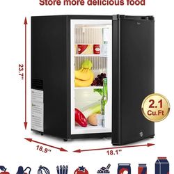 2.1 Cu. Ft. 12V/Dual-Power (DC/AC) Car Refrigerator – Suitable for Campervans, Trucks, and RV，