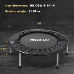 BCAN 36 Fitness Trampoline Portable Indoor 170lbs Mini Trampoline
