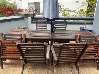 Outdoor Wood Patio Table and Chair Set
