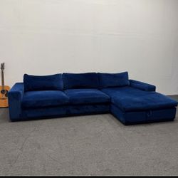 Royale Blue Sectional Couch by Joybird - 2.4k OFF - Chaise storage - Can Deliver