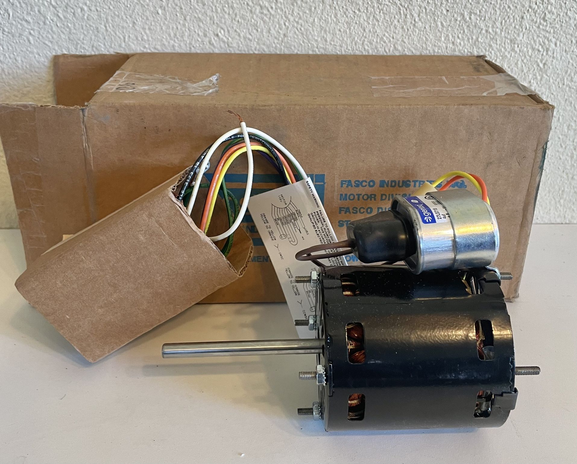 Refrigeration Fan Motor 3.3" 1/12 hp 1550 RPM 115/230V For Fasco # 9721