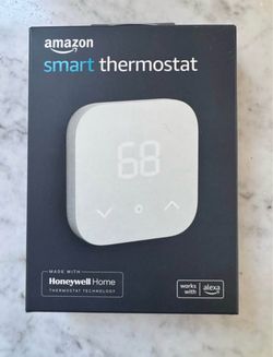 Amazon Smart Thermostat – Save money and energy - Works with Alexa and Ring - C-wire required- NEW IN BOX