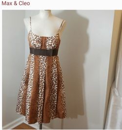 Max and Cleo Leopard Spaghetti Strap Dress