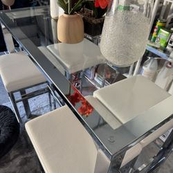5 Piece Bar Top Table And 4 Chairs
