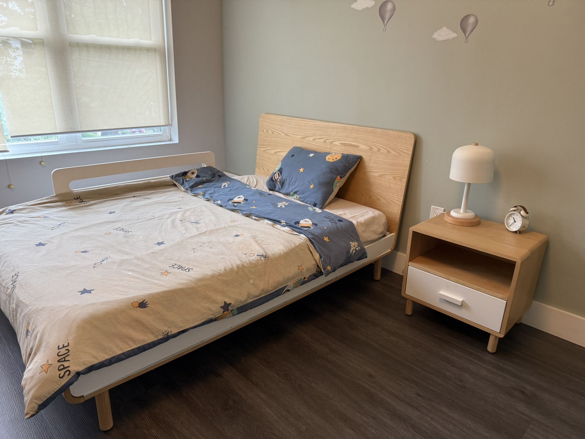 Tween Bed With Matters And Night Stand Crate And Barel