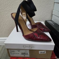 Red Pumps With Ankle Strap