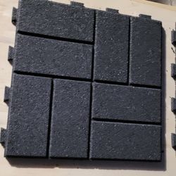 Black SmartLoc Rubber Paver 16 in. x 16 in. x 5/8 in.