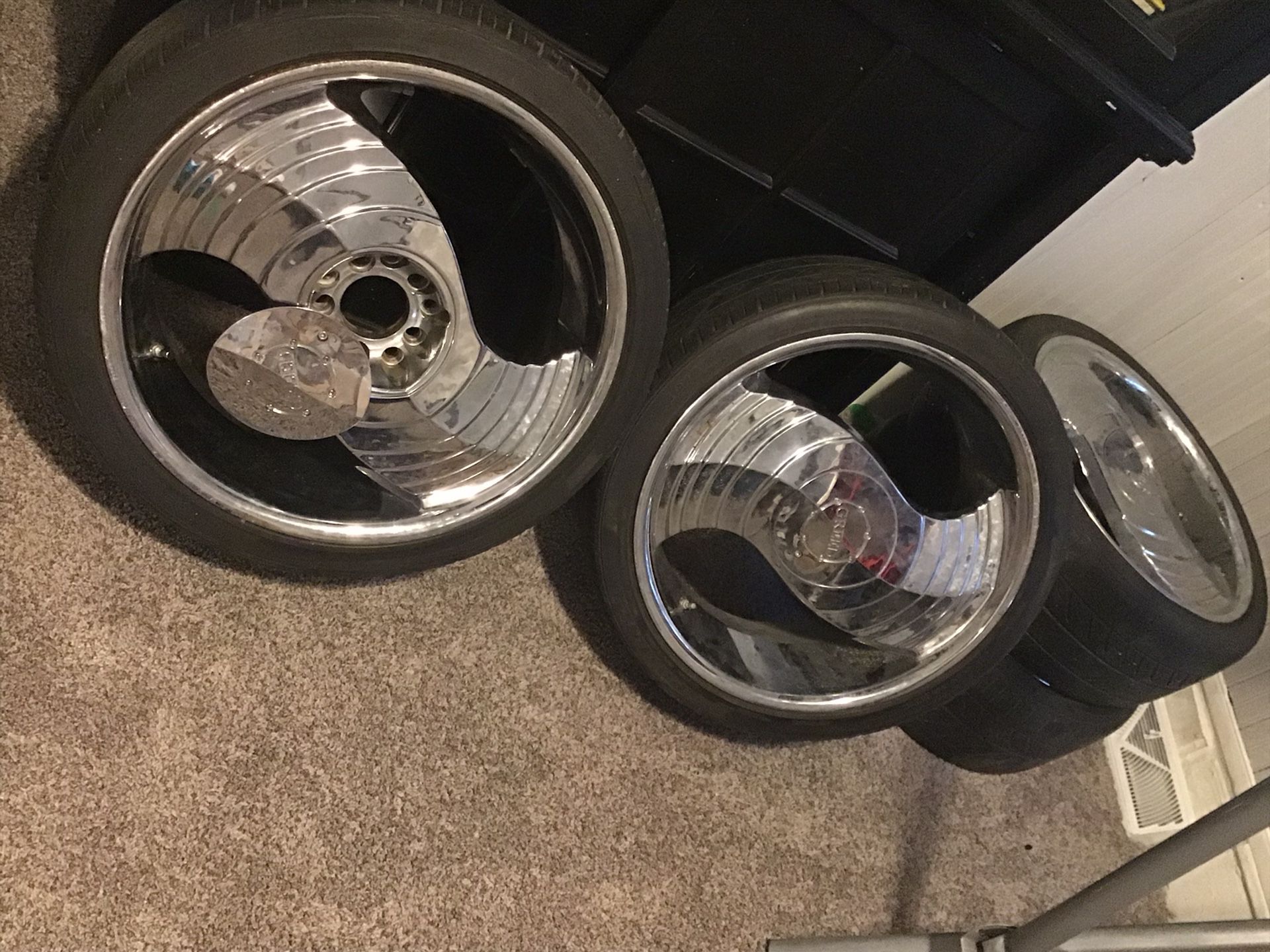 22” greed rims and tires $350