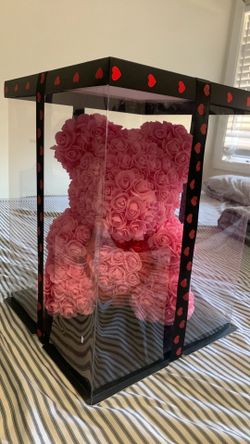 Pink eternal rose bear