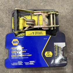 NAPA Towing Commercial Grade Yellow 25 ft Ratchet Tie-Down Strap - Pack of 1
