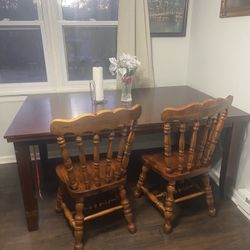 Dark Cherry Wood Dining Table